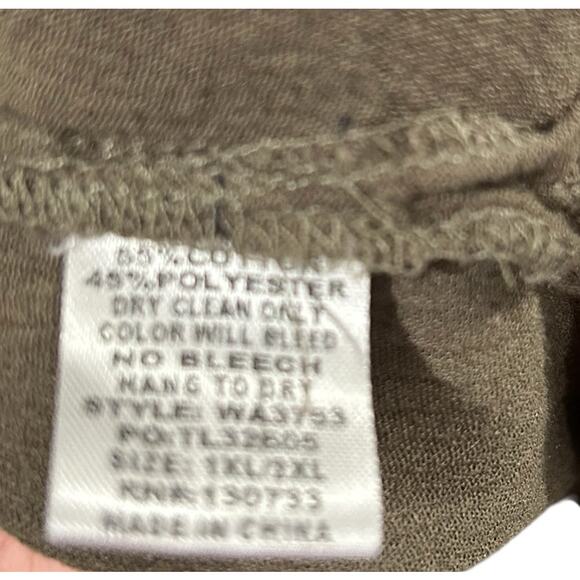 Umgee Olive Green Embroidered Open Front Jacket or Kimono Size 1XL EUC - Picture 4 of 5